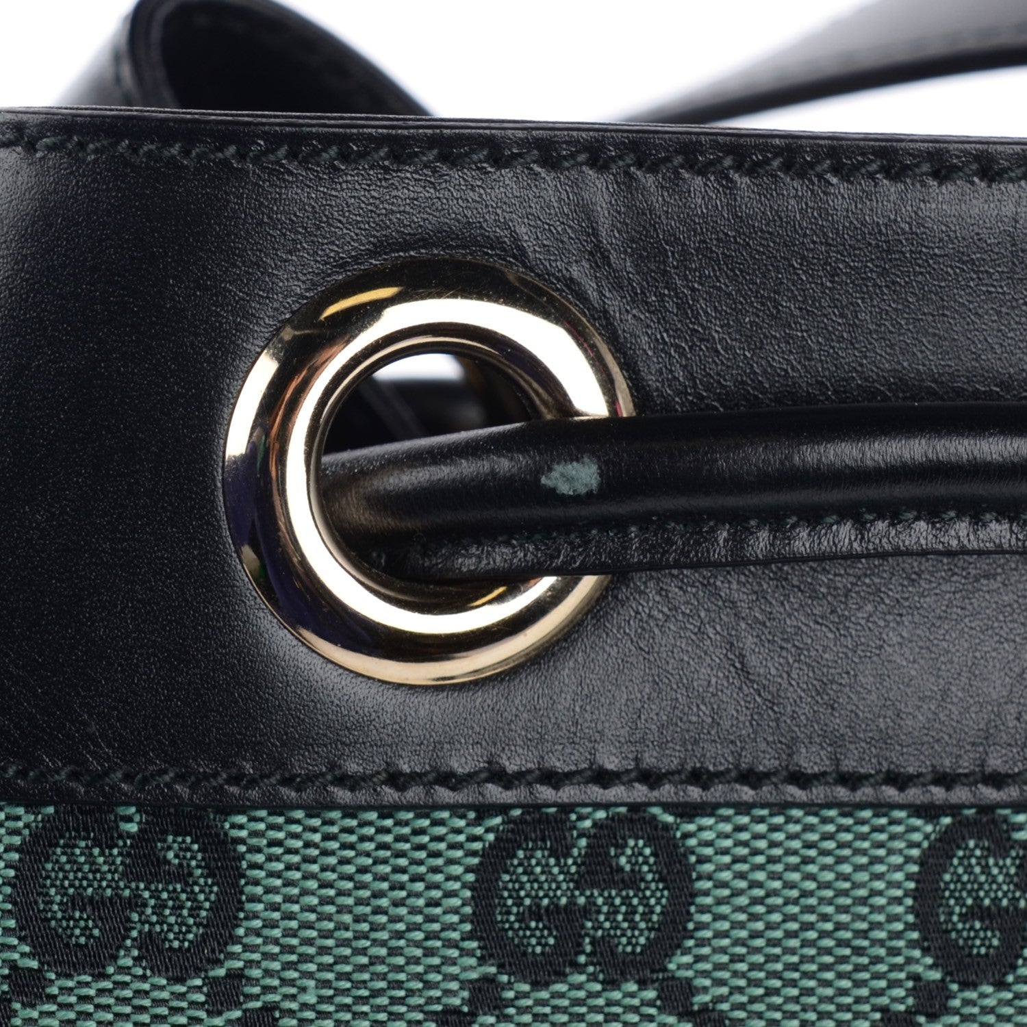 Gucci Monogram Drawstring Shoulder Bag Green 8 of 8