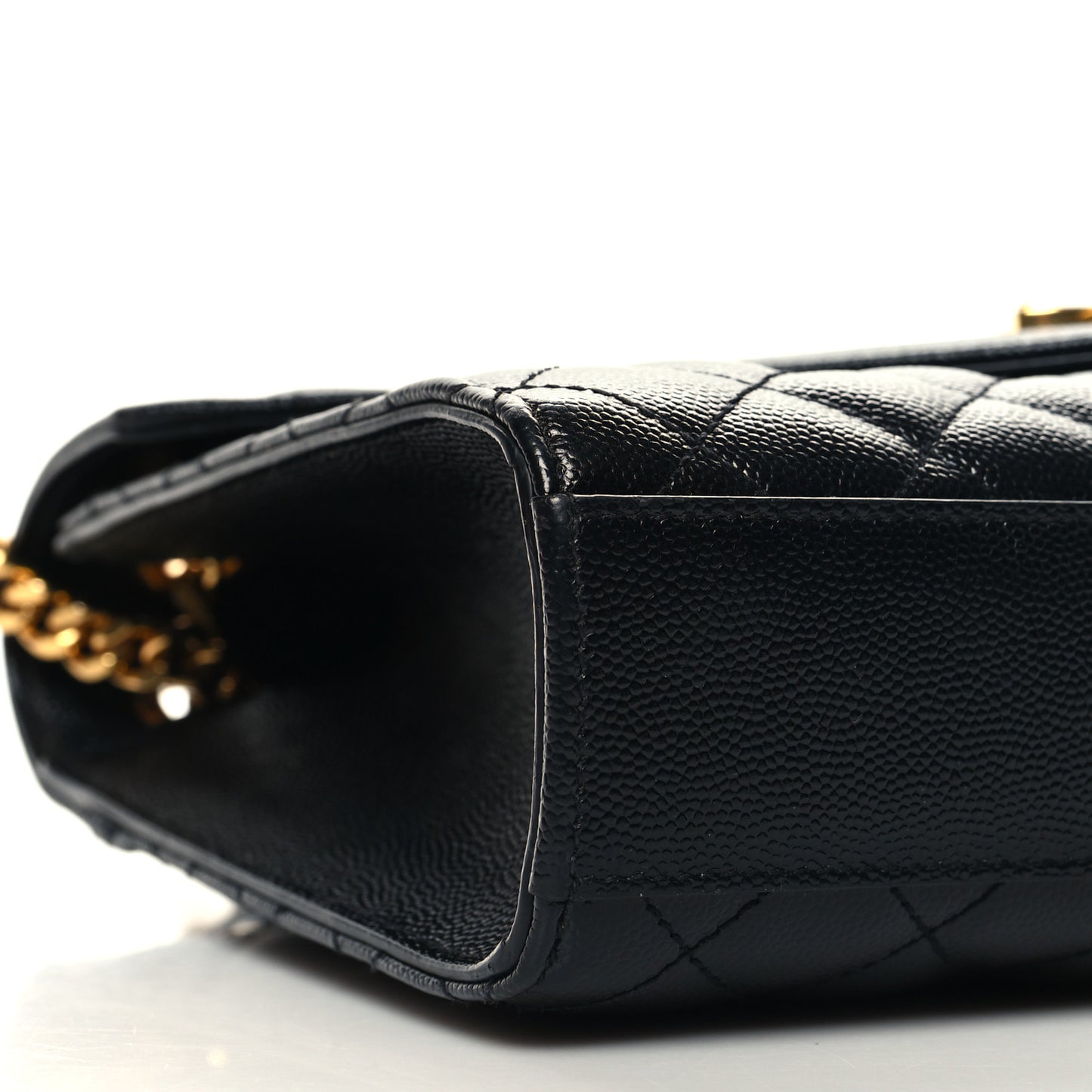 Grain De Poudre Textured Mixed Matelasse Triquilt Medium Monogram Satchel Black