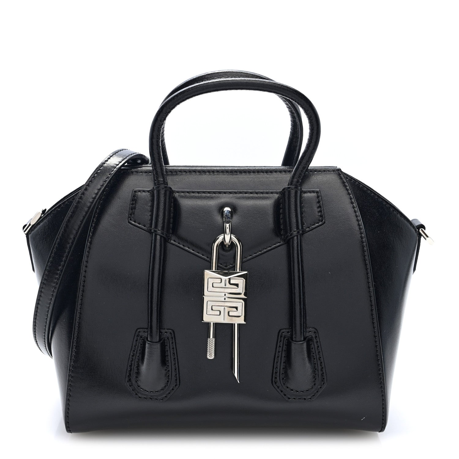 Givenchy Box Calfskin Mini Lock Antigona Shoulder Bag Black 1 of 9