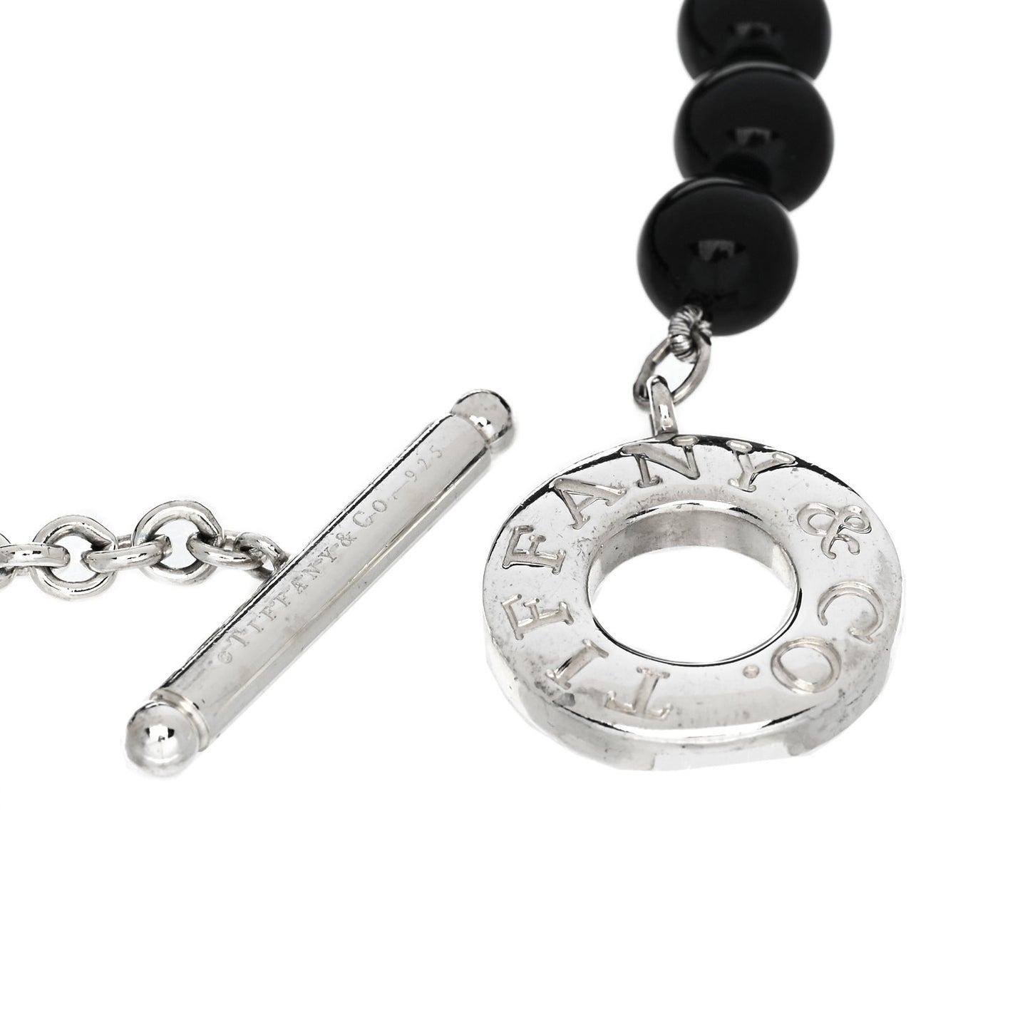 Sterling Silver Black Onyx Bead Toggle Bracelet