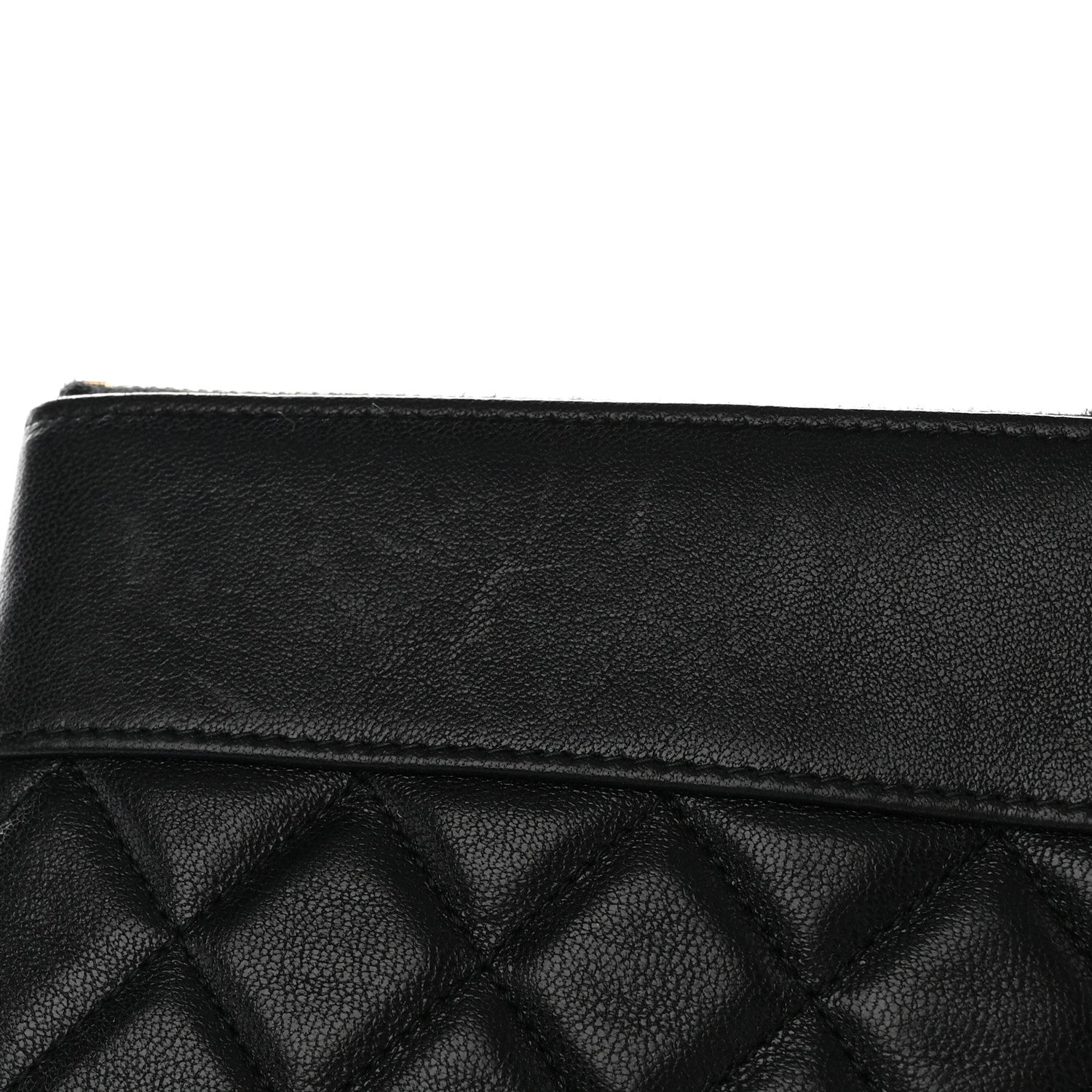 Chanel Lambskin Quilted Large Vintage Mademoiselle Cosmetic Case Black 11 of 12