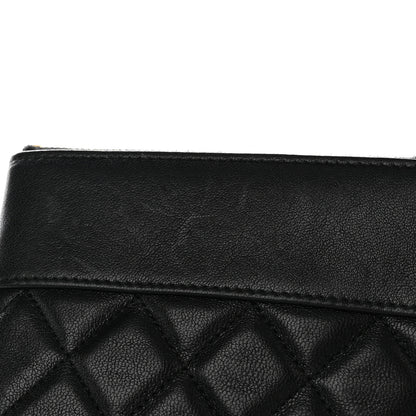 Chanel Lambskin Quilted Large Vintage Mademoiselle Cosmetic Case Black 11 of 12