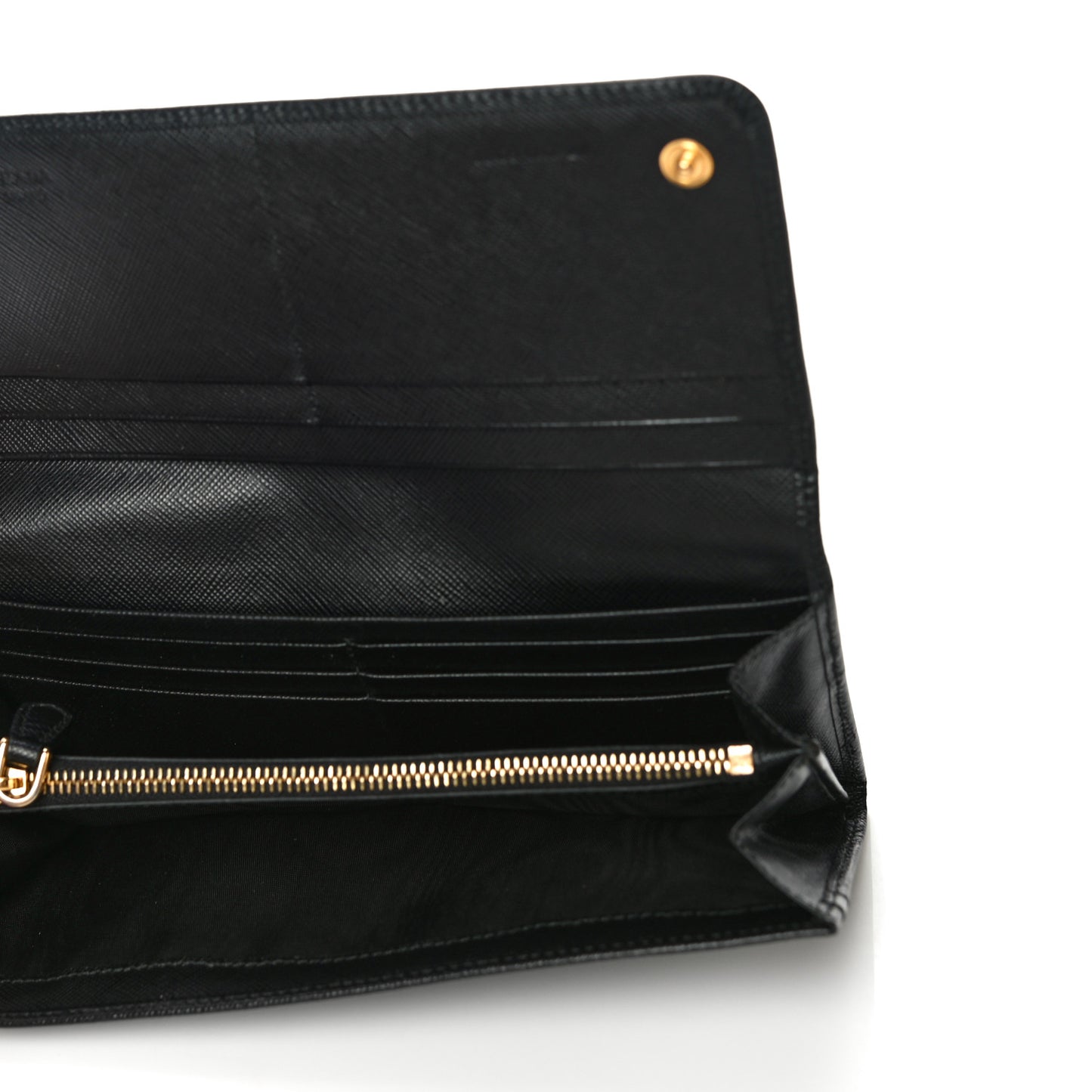 Saffiano Metal Continental Flap Wallet Black