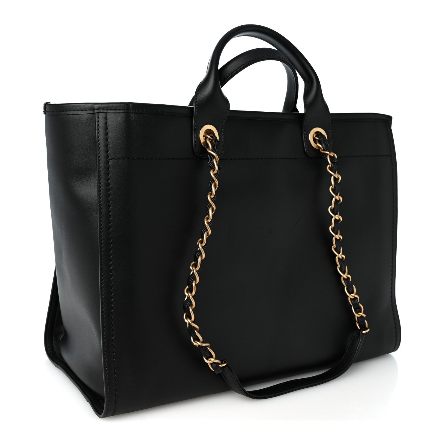Chanel Calfskin Medium Deauville Tote Black 3 of 11