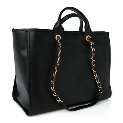 Chanel Calfskin Medium Deauville Tote Black 3 of 11