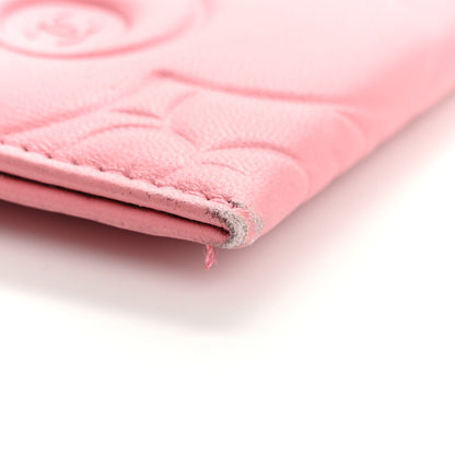Chanel Lambskin Camellia Embossed Card Holder Pink 11 of 12