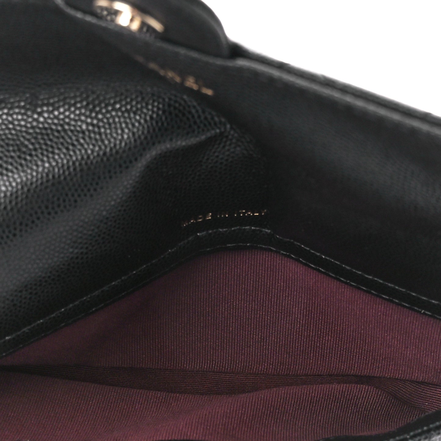 Caviar Quilted Flap Phone Holder With Chain Black