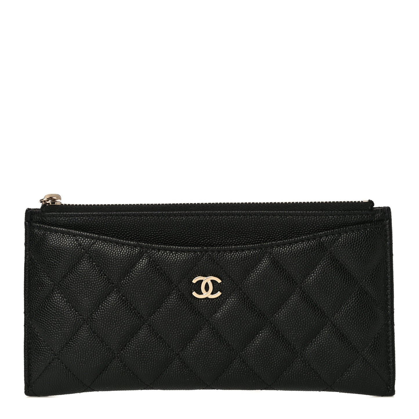 Caviar Quilted Classic Zip Pouch Black