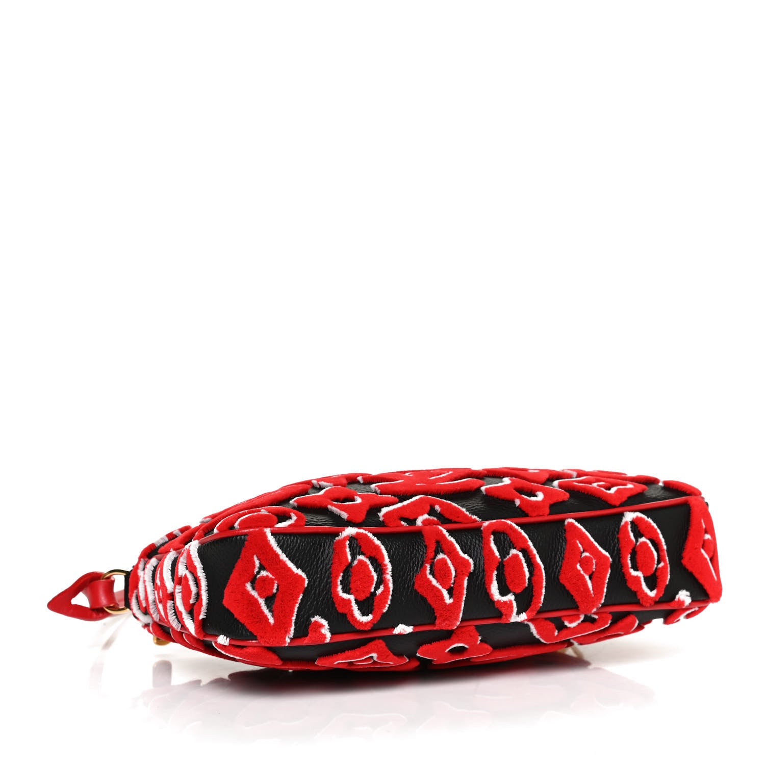 Louis Vuitton X UF Tufted Monogram Pochette Accessories Black Red 4 of 13