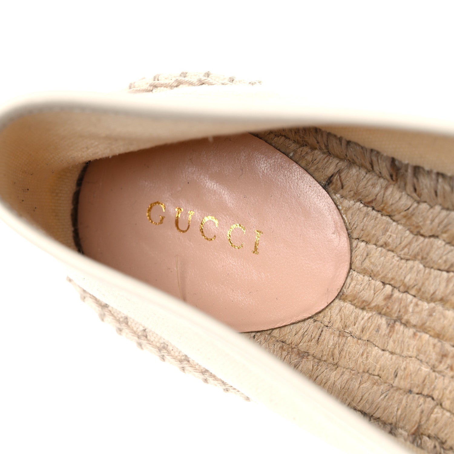 Gucci Canvas Logo Espadrilles 38 Greggio White 12 of 14