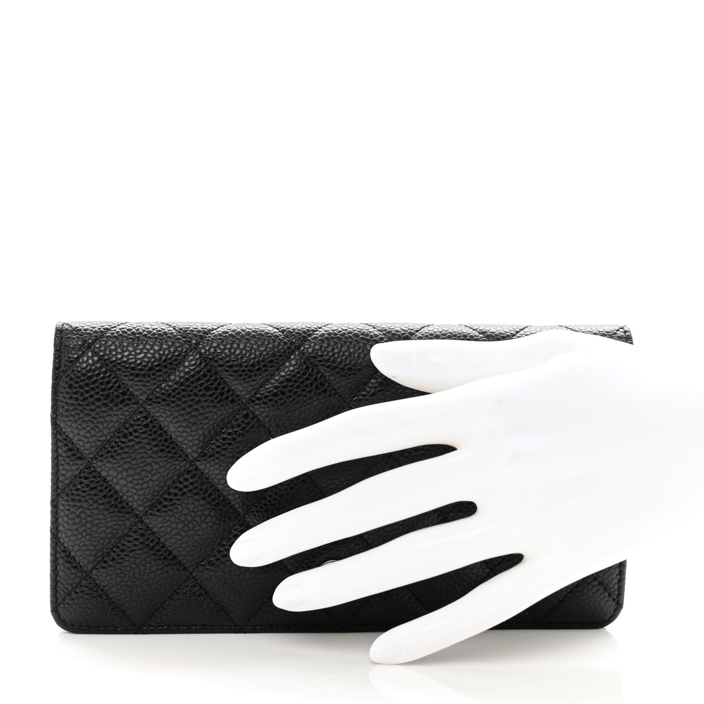 Caviar Quilted Yen Wallet Black