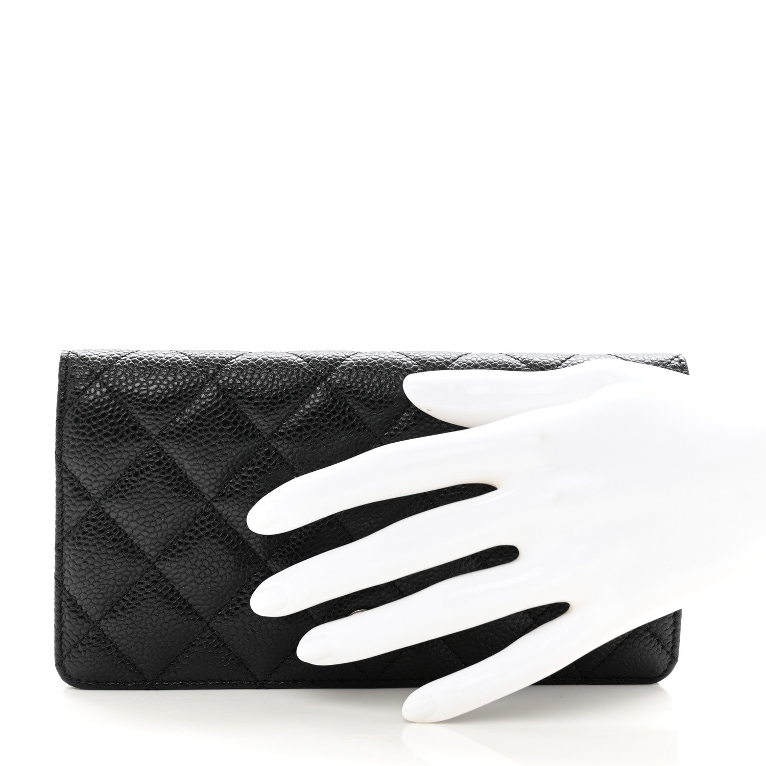 Chanel Caviar Quilted Yen Wallet Black 2 of 8