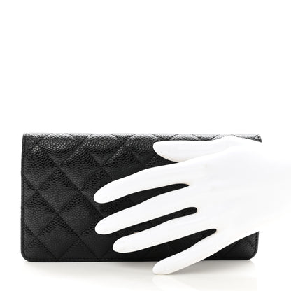 Chanel Caviar Quilted Yen Wallet Black 2 of 8