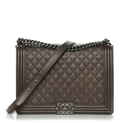 Chanel Calfskin Quilted Large Boy Flap Grey 1 of 9