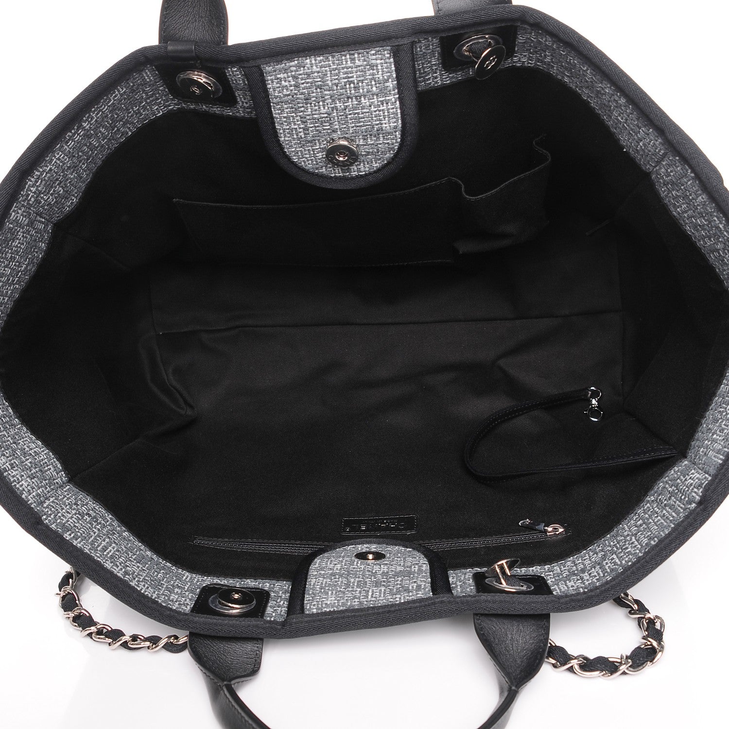Chanel Woven Straw Raffia Large Deauville Tote Charcoal 6 of 8