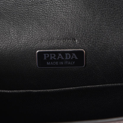 Prada Metallic Vitello Saffiano Cahier Bag Ferro Black 6 of 8