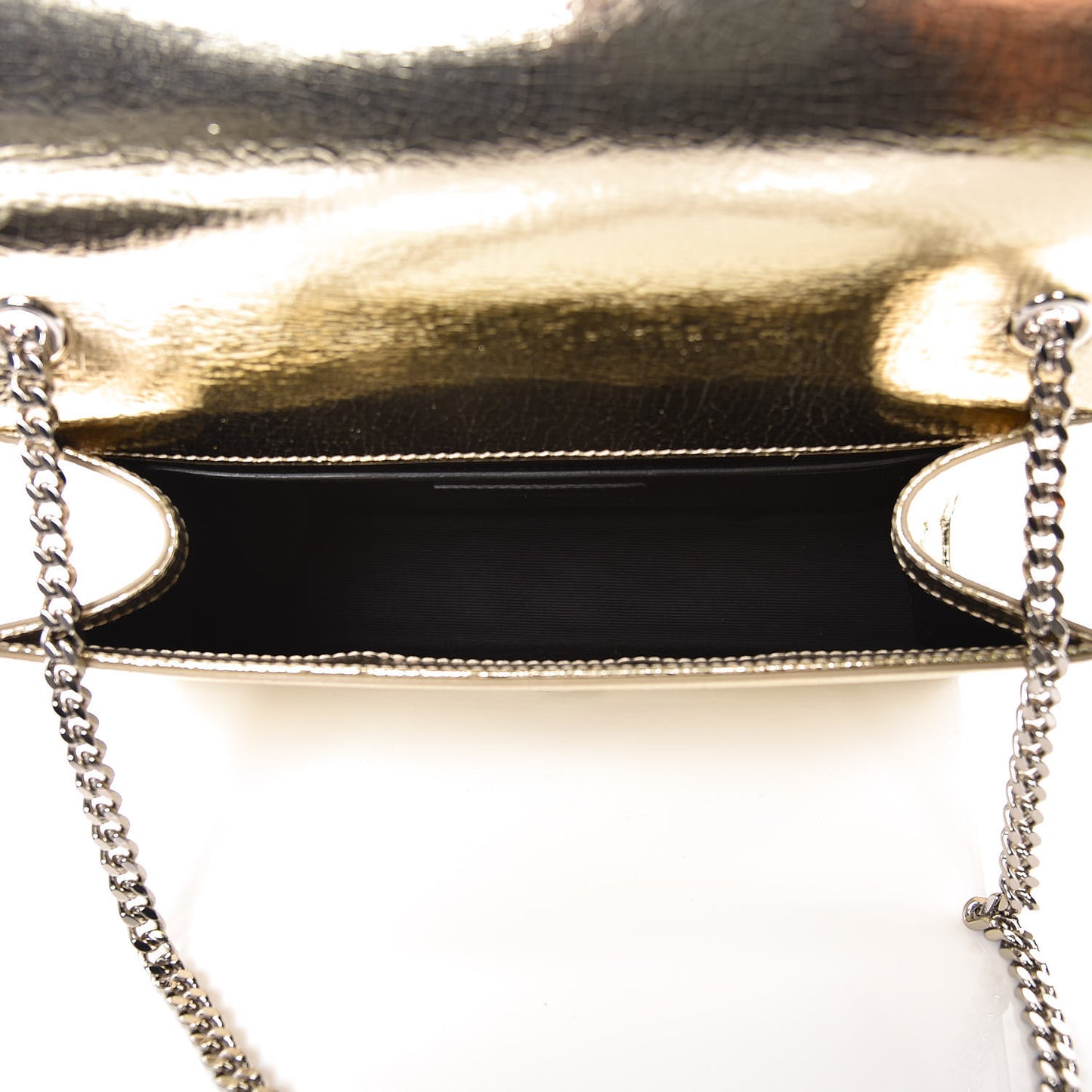 Metallic Calfskin Medium Classic Monogram Kate Satchel Gold