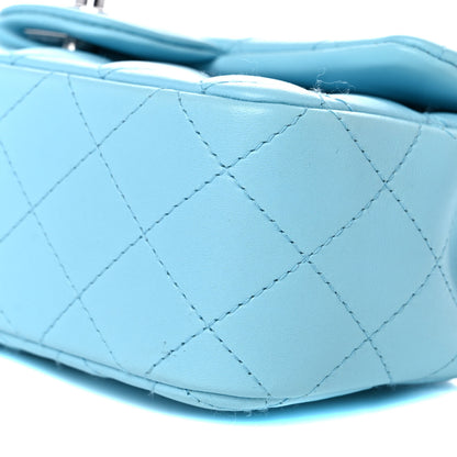 Chanel Lambskin Quilted Mini Rectangular Flap Neon Blue 9 of 10