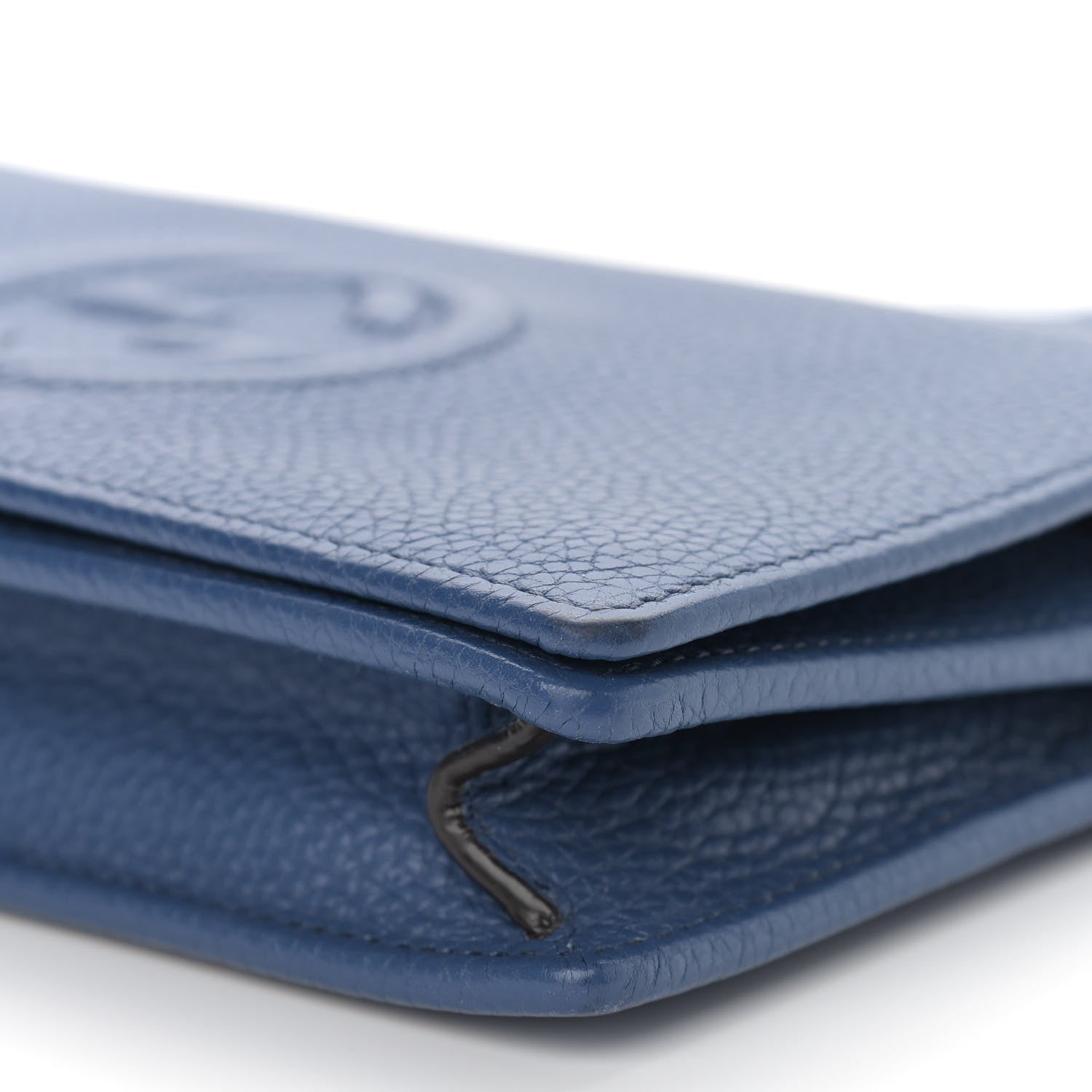Gucci Pebbled Calfskin Soho Wallet on Chain Caspian 8 of 10