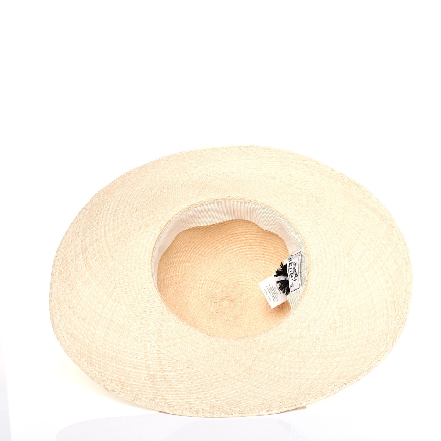 Straw Brides De Gala Panama Carrousel Hat 56 Naturel Ecru Black