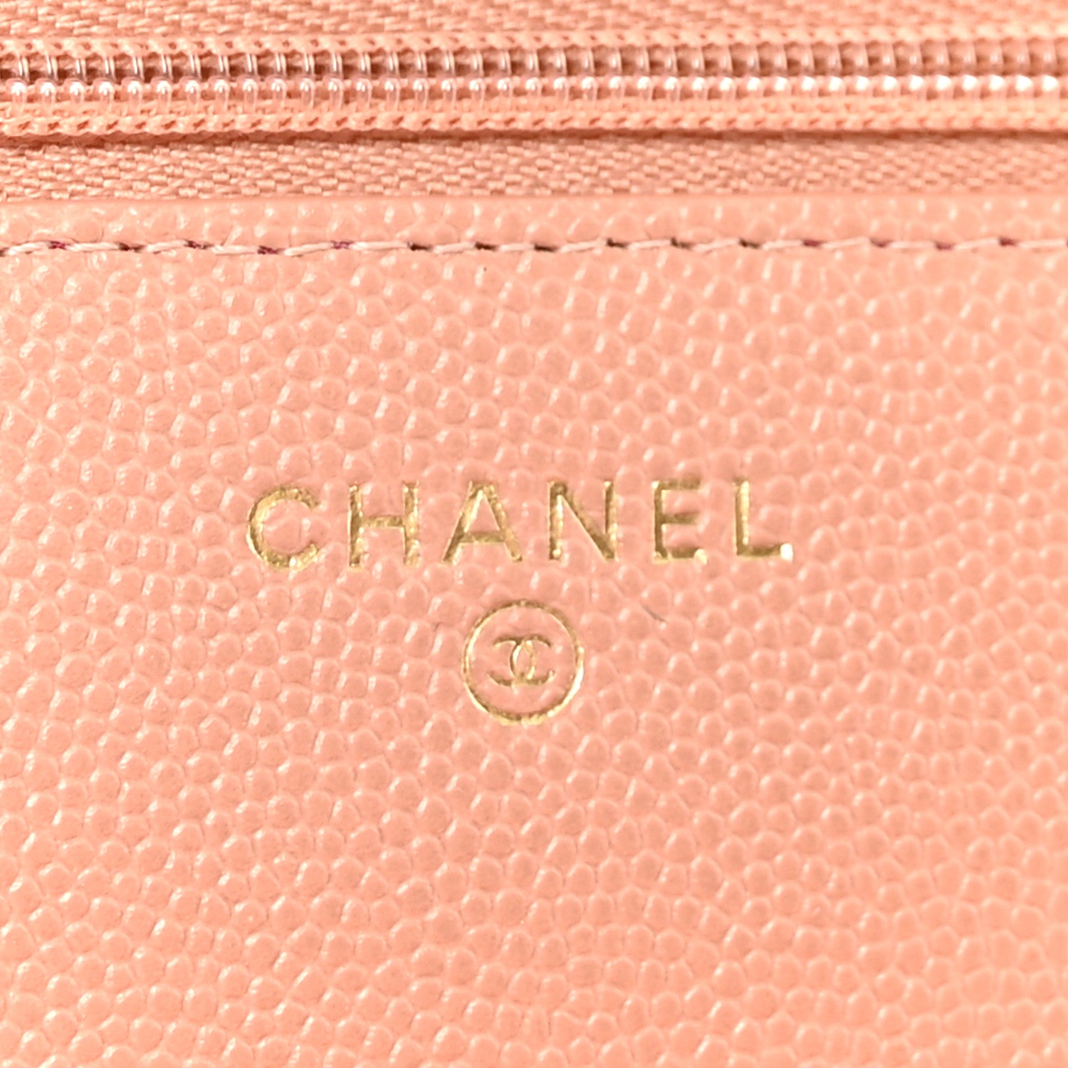 Chanel Caviar Quilted Perforated Metal CC Wallet On Chain WOC Beige 6 of 12