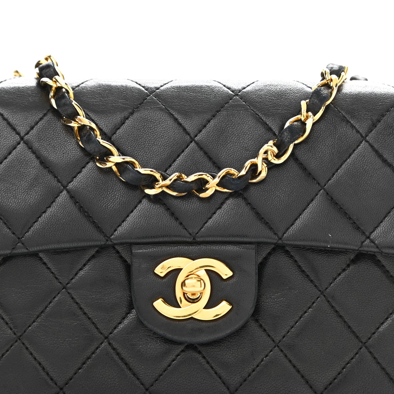 Chanel Lambskin Quilted Mini Square Flap Bag Black 9 of 11