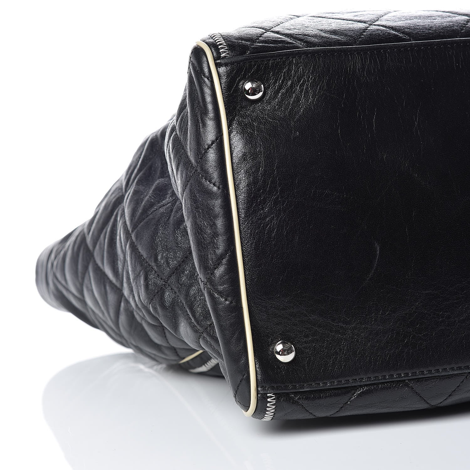 Chanel Lambskin Quilted Large East West Tote Black 12 of 16