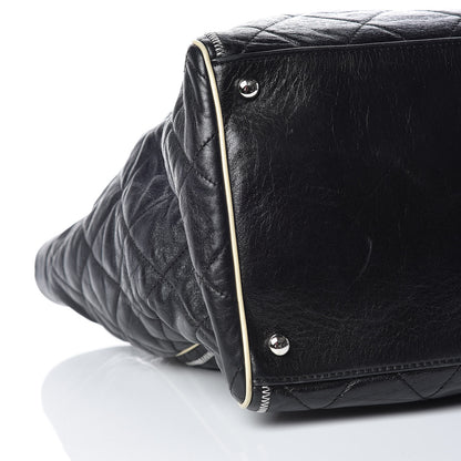 Chanel Lambskin Quilted Large East West Tote Black 12 of 16