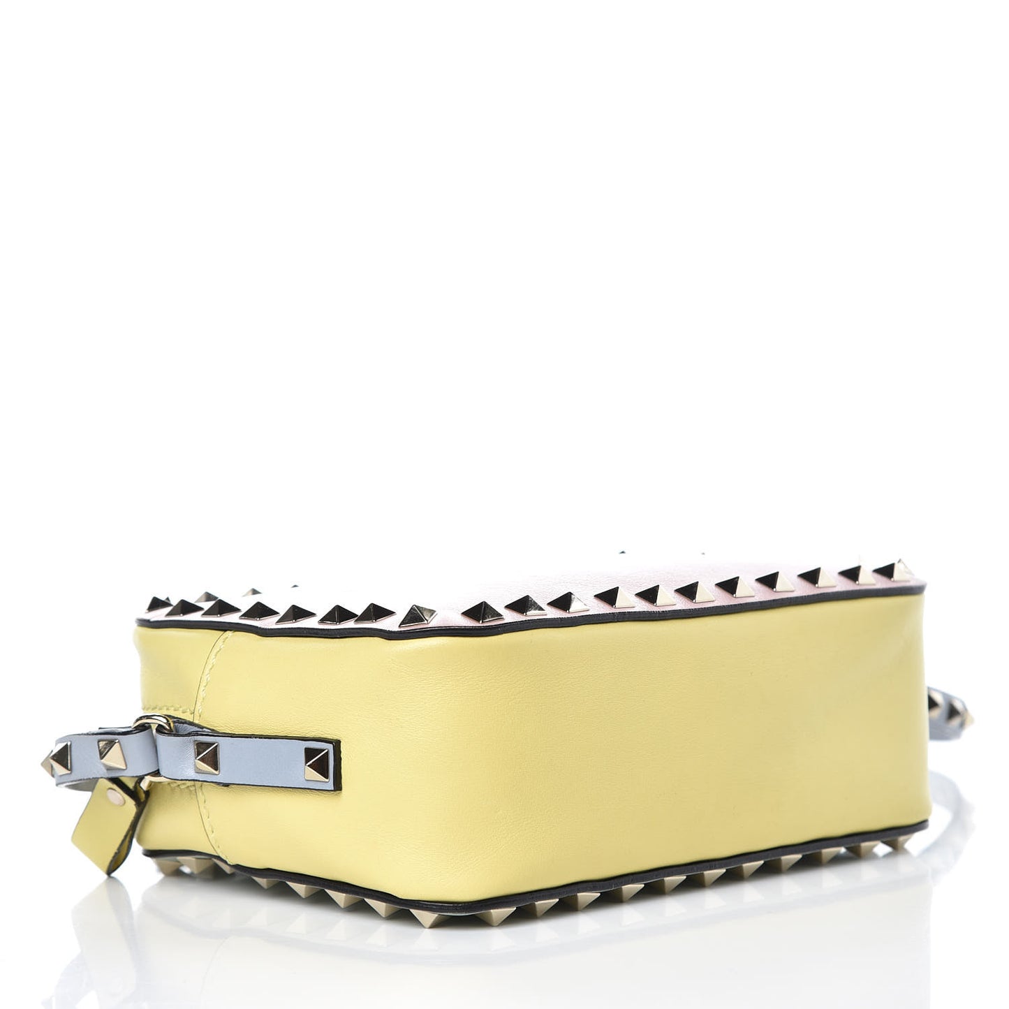 Calfskin Watercolor Rockstud Camera Crossbody Bag Rose Green Yellow Sky