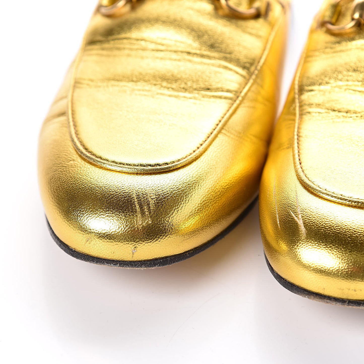 Metallic Nappa Womens Princetown Slippers 37 Gold