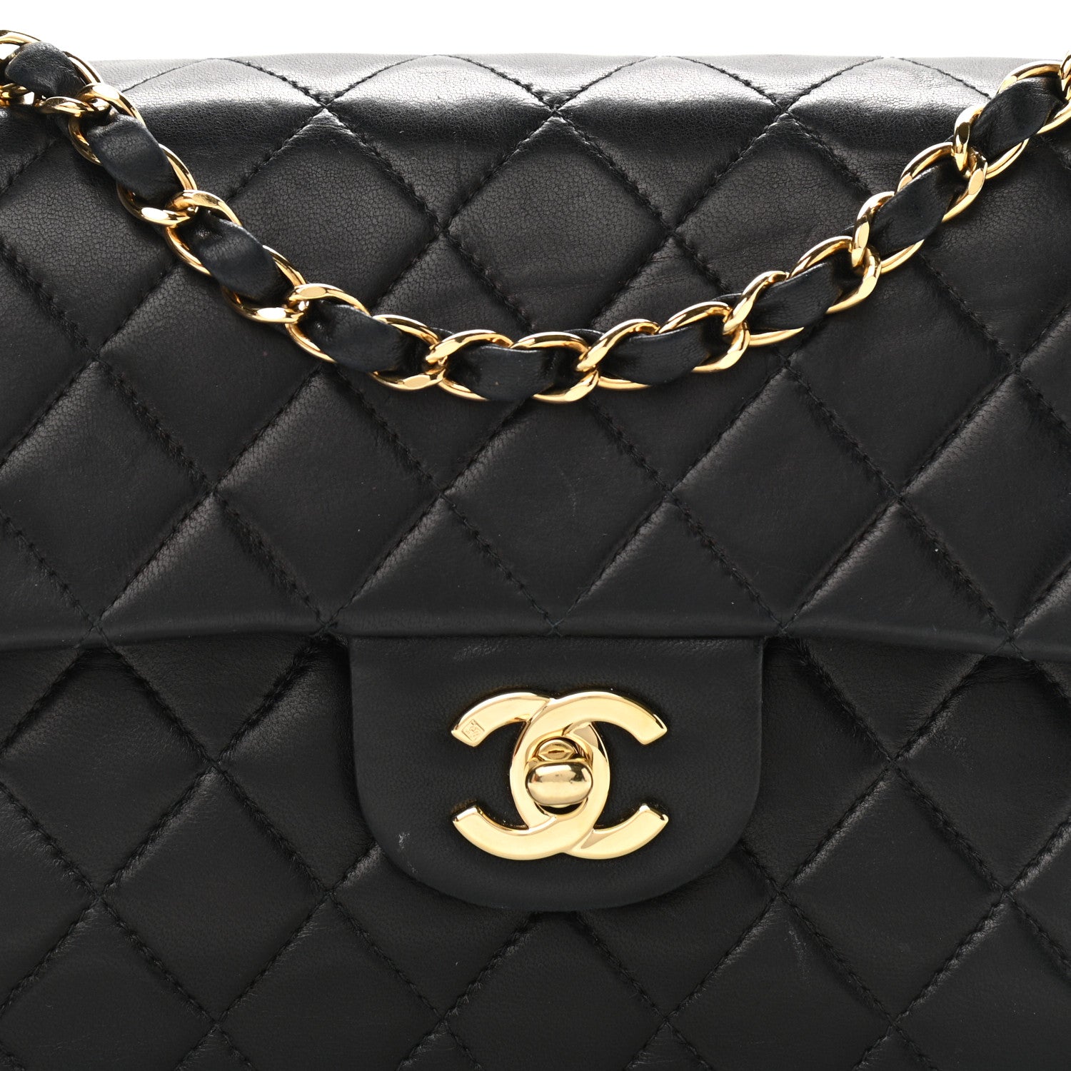 Chanel Lambskin Quilted Small Double Flap Black 8 of 11