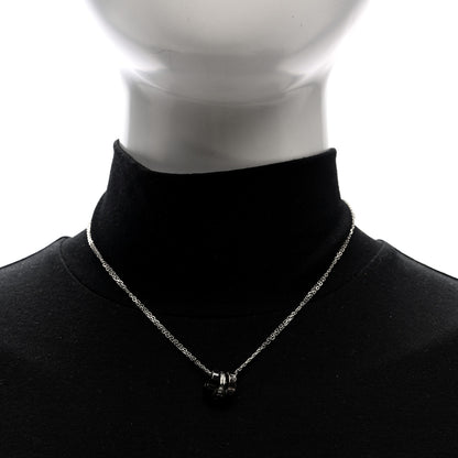 Cartier 18K White Gold Ceramic Diamond Three Ring LOVE Necklace 5 of 5
