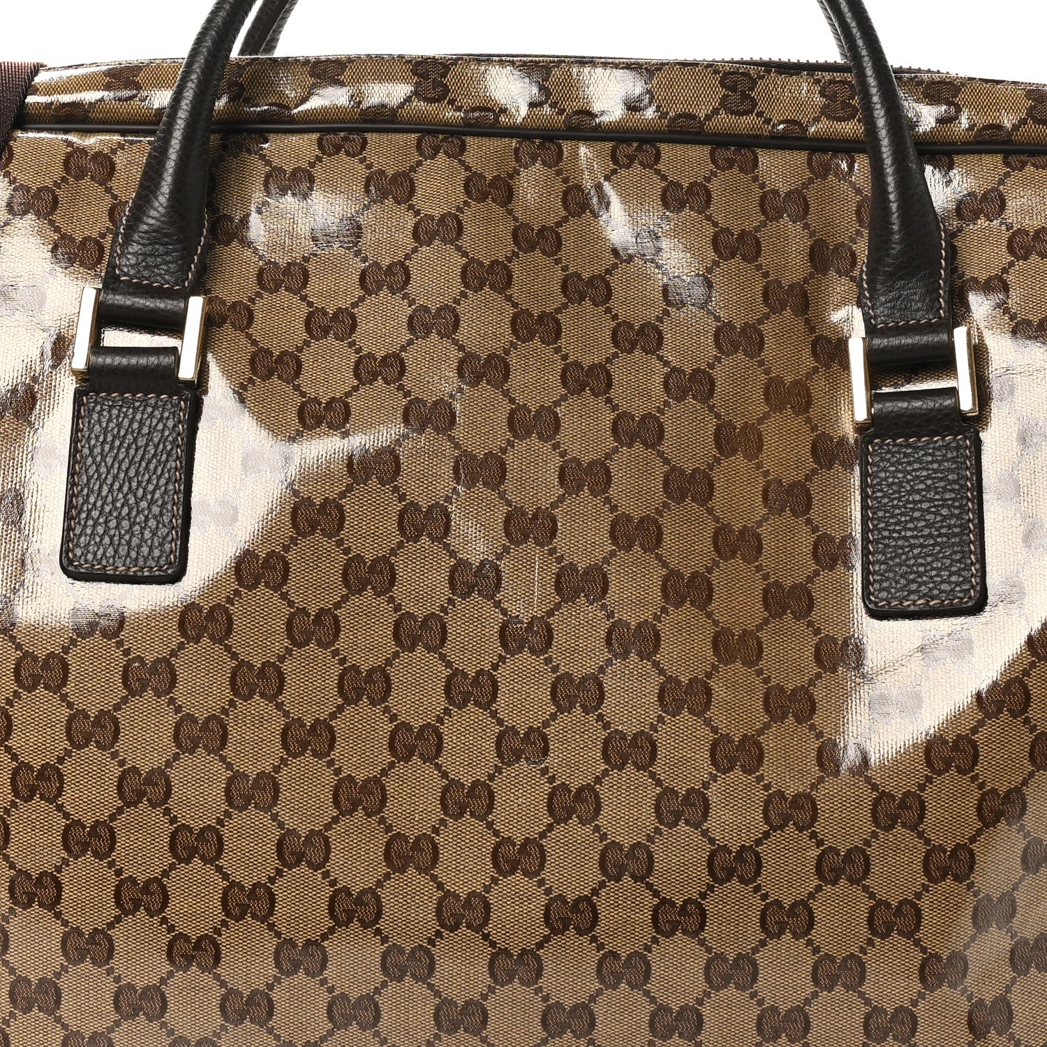 Gucci Crystal Monogram Large Carry On Duffle Bag Dark Brown 7 of 9