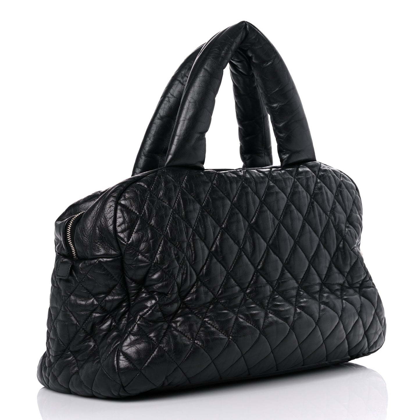 Lambskin Quilted Large Coco Cocoon Tote Black
