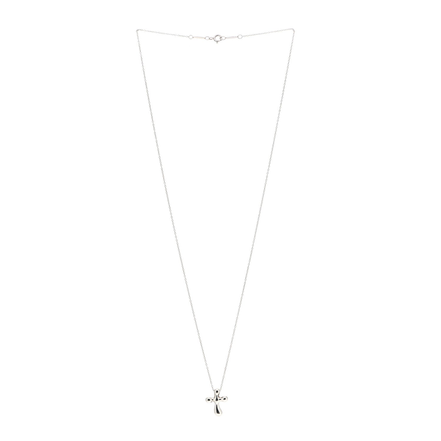 Tiffany Sterling Silver 14mm Elsa Peretti Cross Pendant Necklace 3 of 7