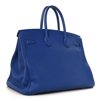 Hermes Togo Horseshoe Birkin 35 Bleu Electrique 3 of 14