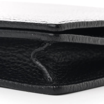 Gucci Dollar Calfskin Enamel Monochrome Mini GG Marmont Chain Wallet Black 9 of 11