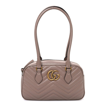 Gucci Calfskin Matelasse Small GG Marmont East West Shoulder Bag Porcelain Rose 1 of 10