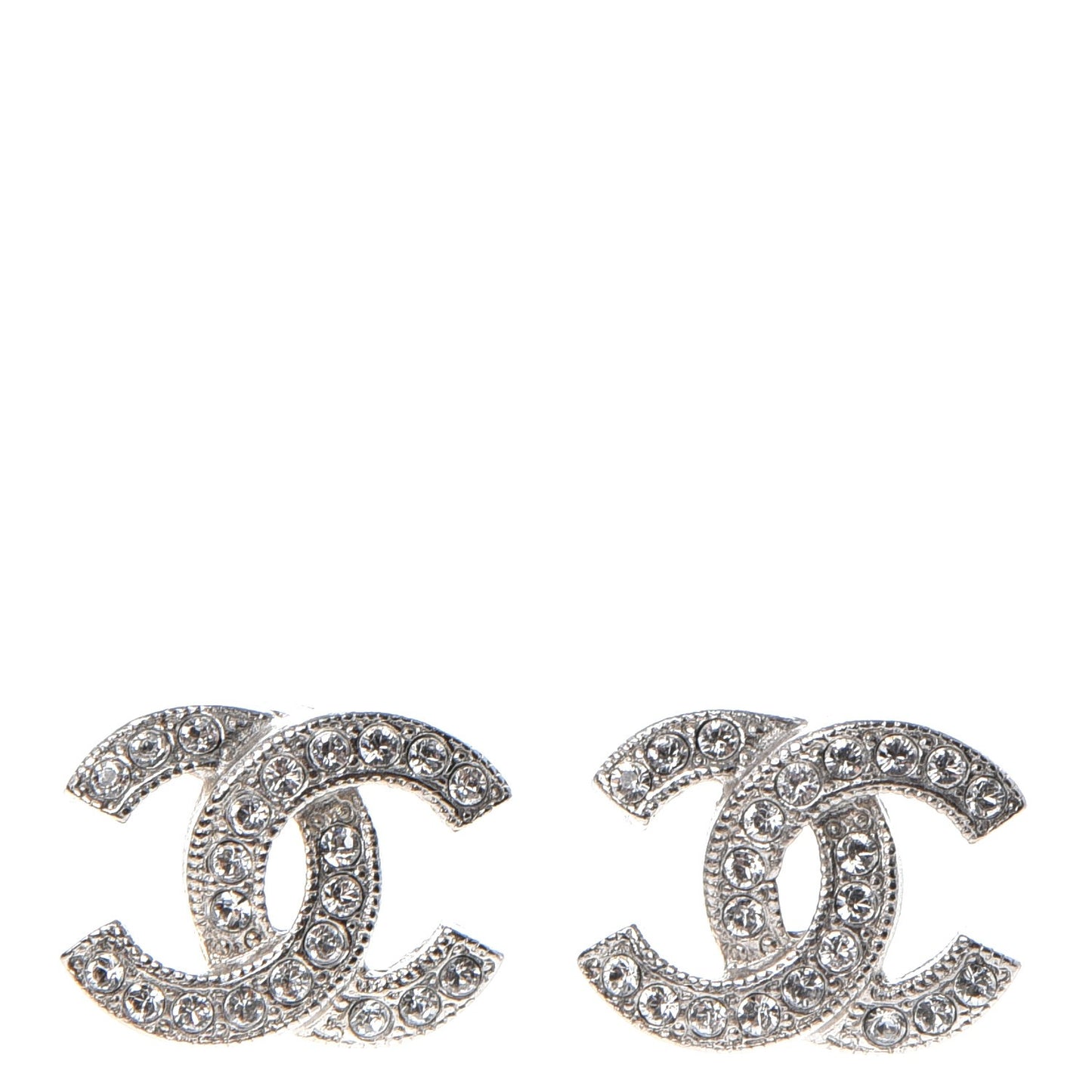 Crystal CC Earrings Silver