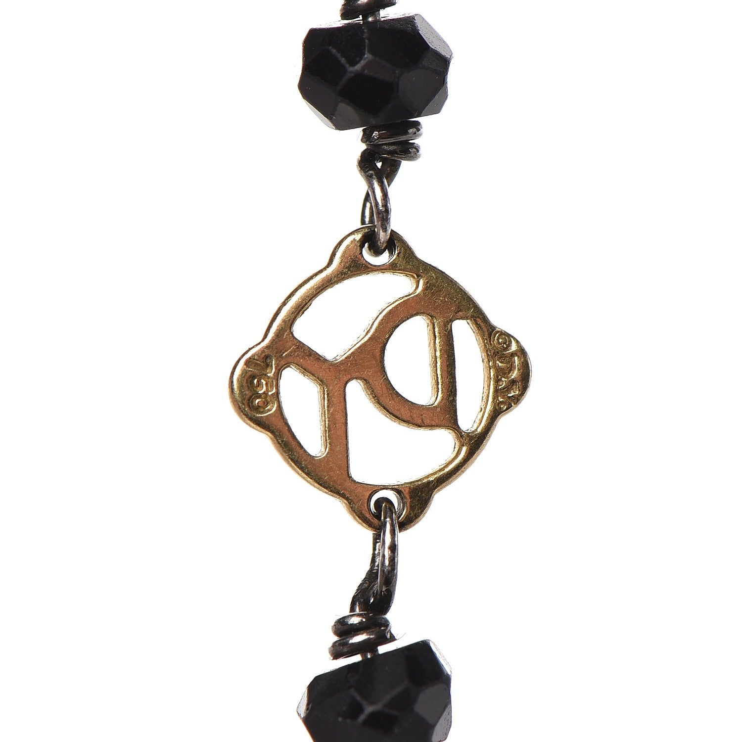 David Yurman Sterling Silver 18K Yellow Gold Hematine Black Onyx Rubelite Bijoux Necklace 5 of 7