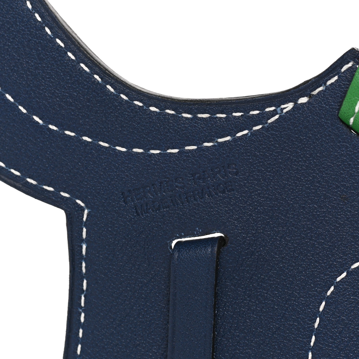 Hermes Swift Paddock Selle Horse Saddle Bag Charm Vert Vertigo Bleu Navy 3 of 4