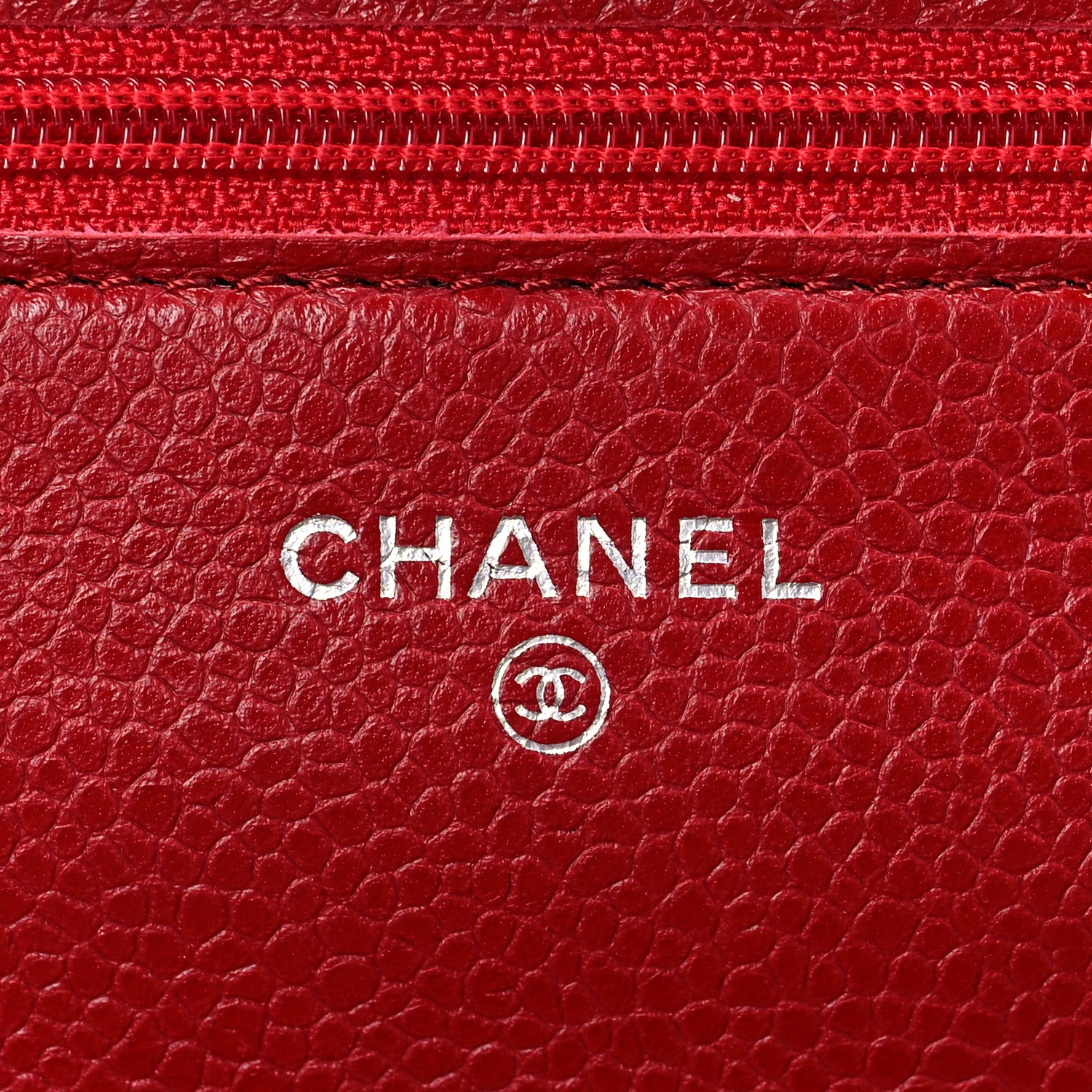 Chanel Caviar Quilted Wallet On Chain WOC Red 6 of 9