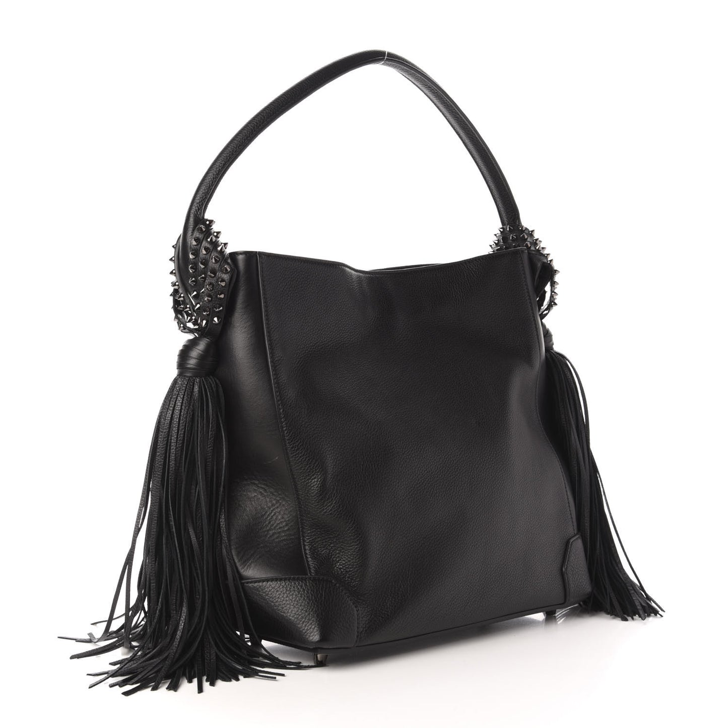 Empire Calf Spikes Fringe Eloise Hobo Black