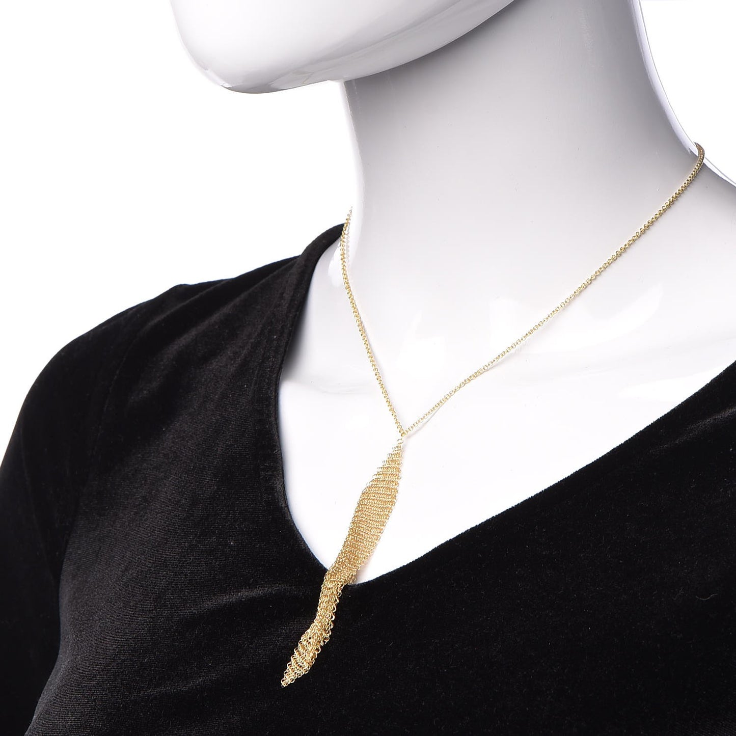 18K Yellow Gold Elsa Peretti Mesh Pendant Necklace