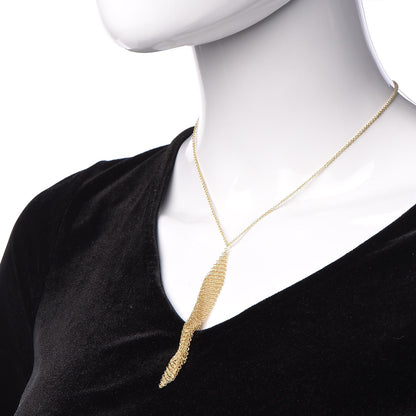 Tiffany 18K Yellow Gold Elsa Peretti Mesh Pendant Necklace 2 of 6