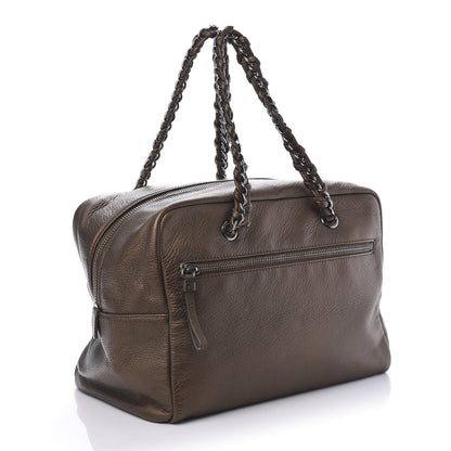 Chanel Metallic Deerskin Large Luxe Ligne Bowler Bronze 3 of 10