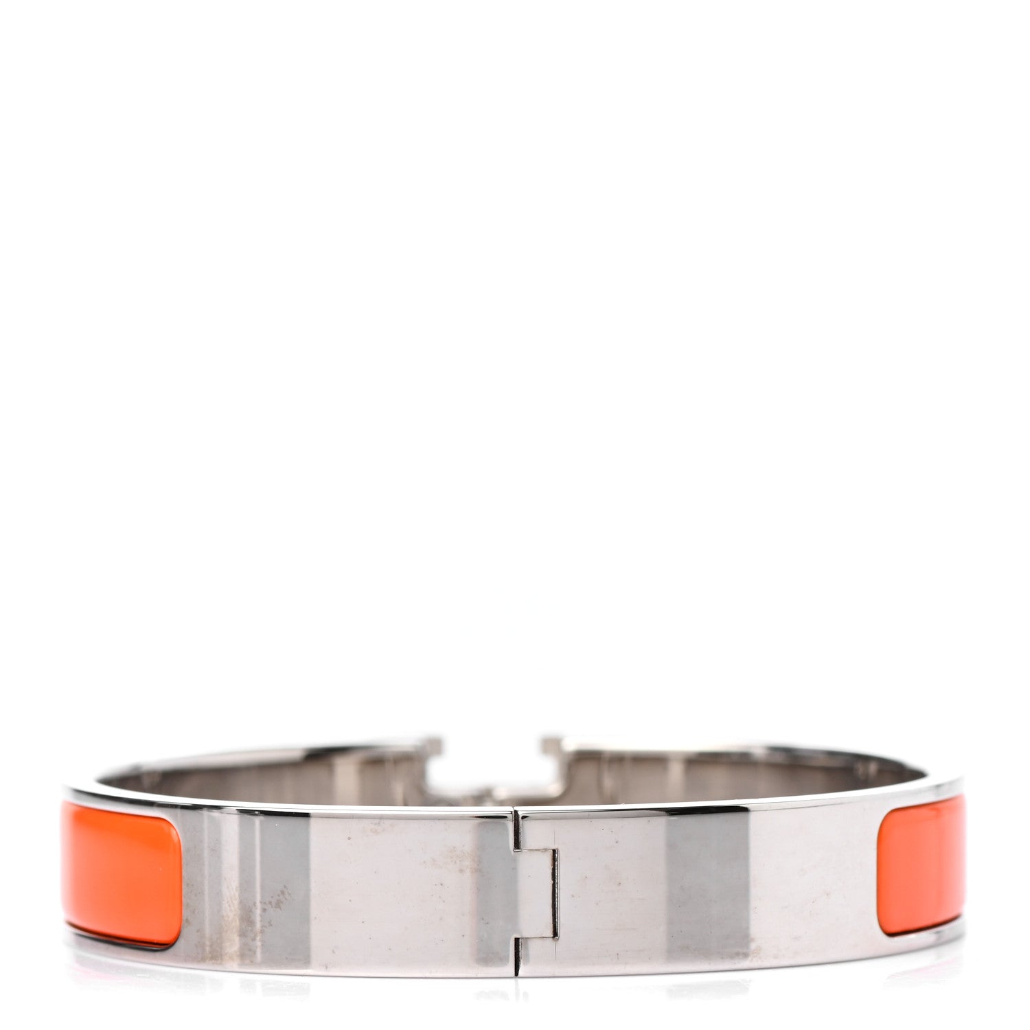 Hermes Enamel Narrow Clic Clac H Bracelet GM Orange 3 of 5