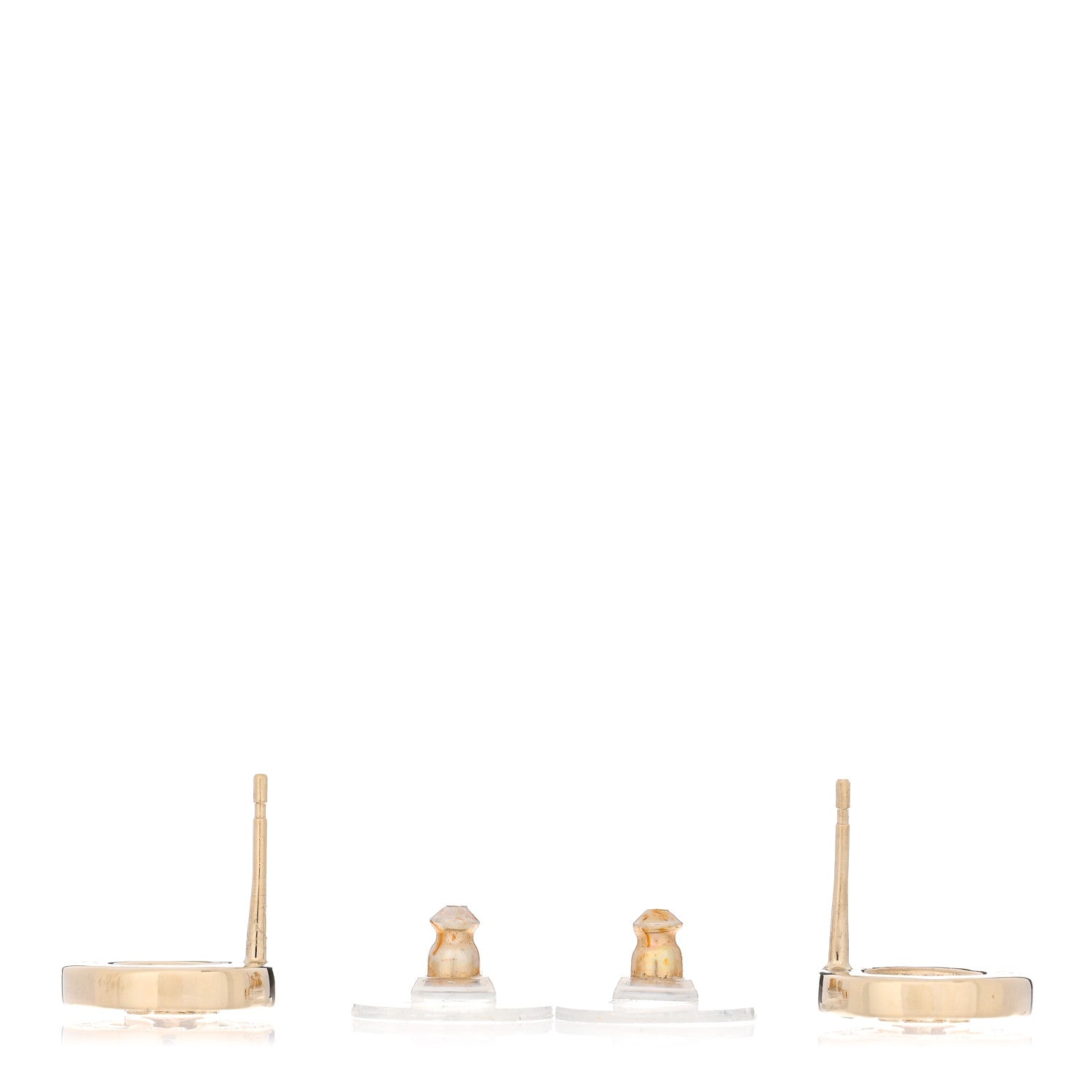 Chanel Crystal CC Round Earrings Gold 3 of 5