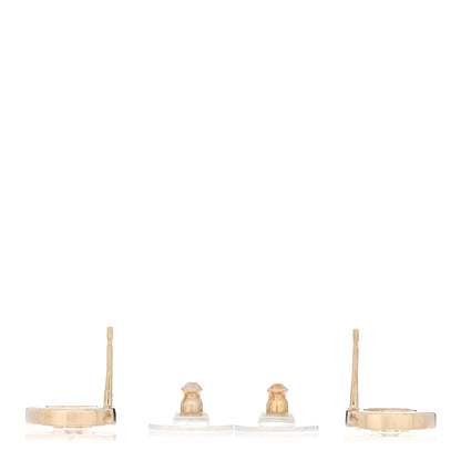 Chanel Crystal CC Round Earrings Gold 3 of 5