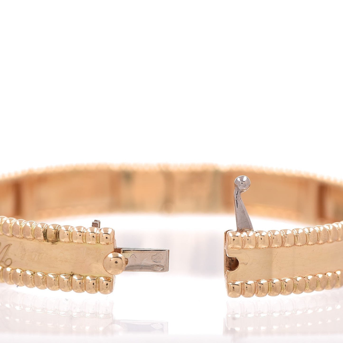 18K Yellow Gold Perlee Signature Bangle Bracelet S
